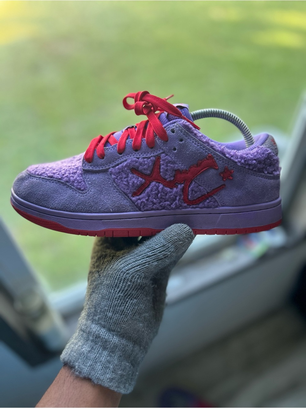 Men Purple and Red Low-Top Sneakers - Casual Comfort